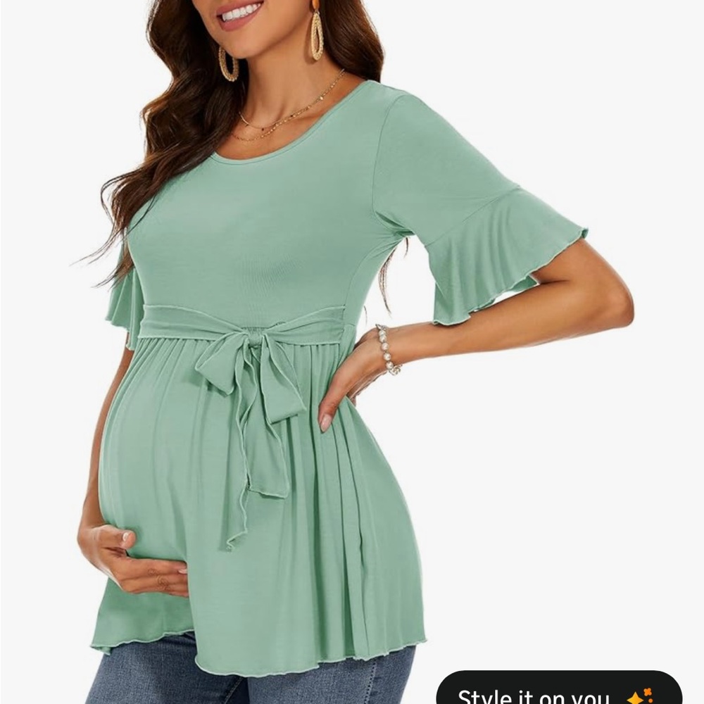 Women's Green Maternity Top